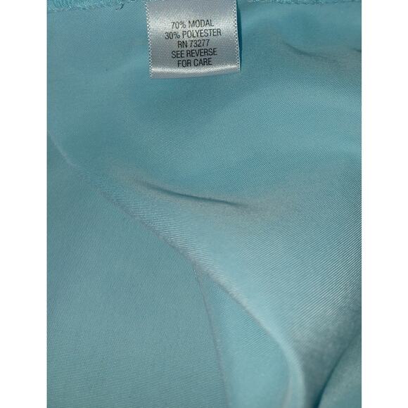 Croft & Barrow Sky Blue Camp Shirt Women's XL Roll Tab Sleeves Soft Modal Fabric - Picture 6 of 7